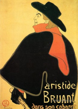 Aristede Bruand à son Cabaret post Impressionniste Henri de Toulouse Lautrec Peinture à l'huile